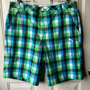 EUC Puma plaid shorts